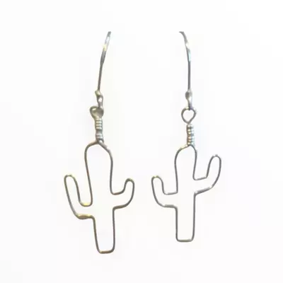plant/Sterling silver Cactus Earrings Cacti Earrings-1-thumbnail