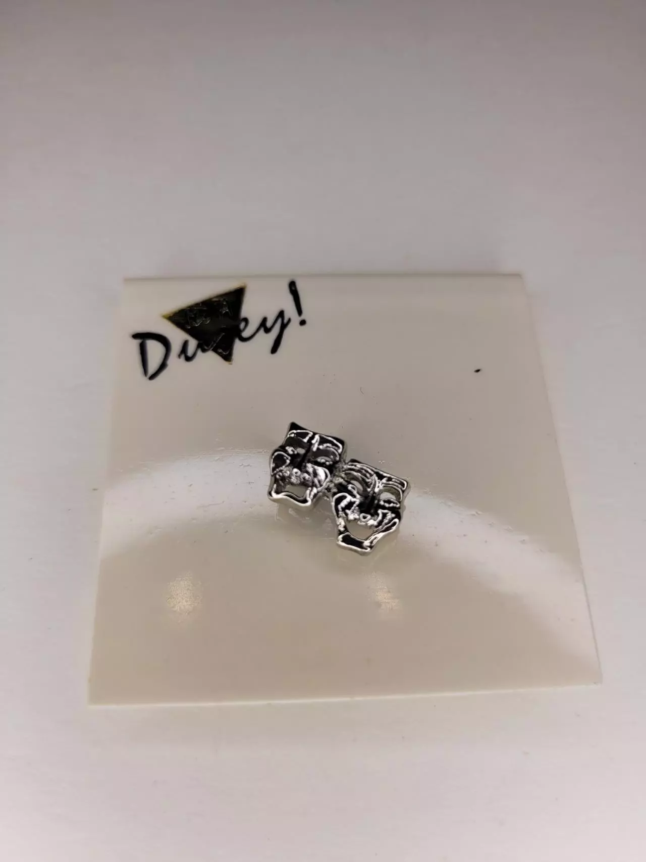 plant/Its A Dusey: Comedy and Tragedy Theater Faces (Happy and Sad) Mask Lapel Pin 3/8"-0