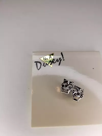 plant/Its A Dusey: Comedy and Tragedy Theater Faces (Happy and Sad) Mask Lapel Pin 3/8"-1-thumbnail