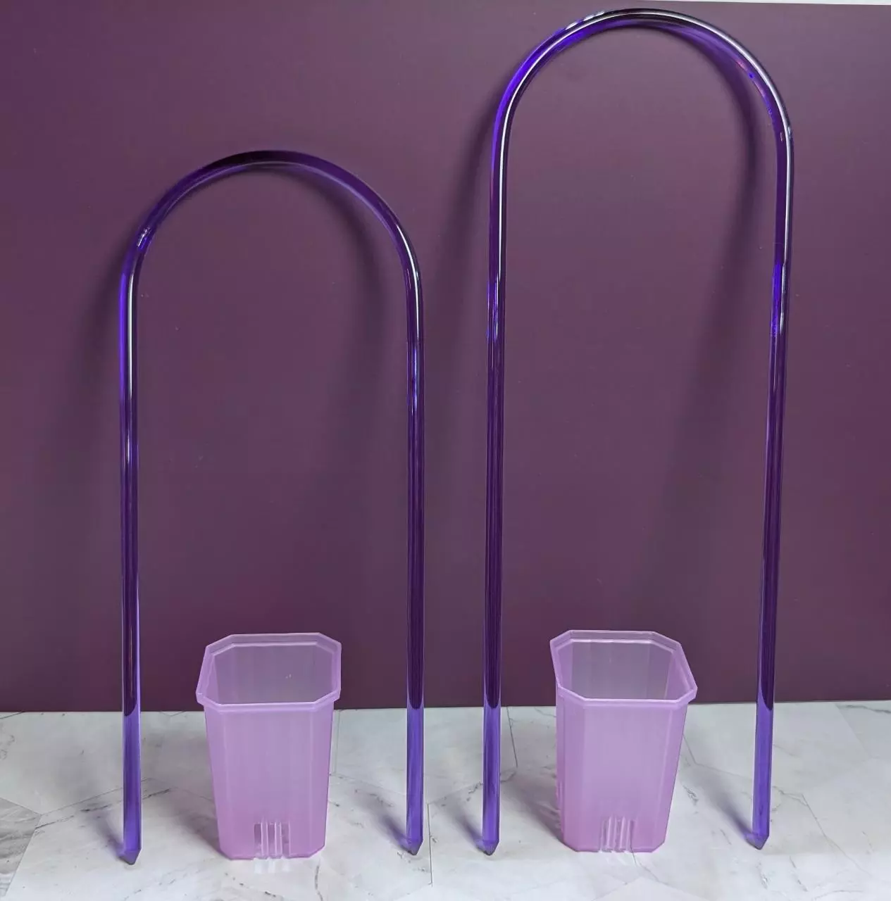 plant/5 pack - 10 inch purple acrylic trellis with pointy ends-0