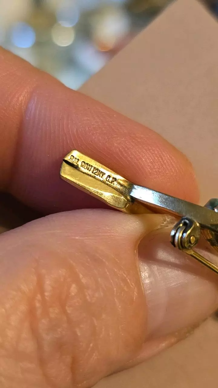 plant/Gold filled Wish Bonne Brooche Pin 12K-2