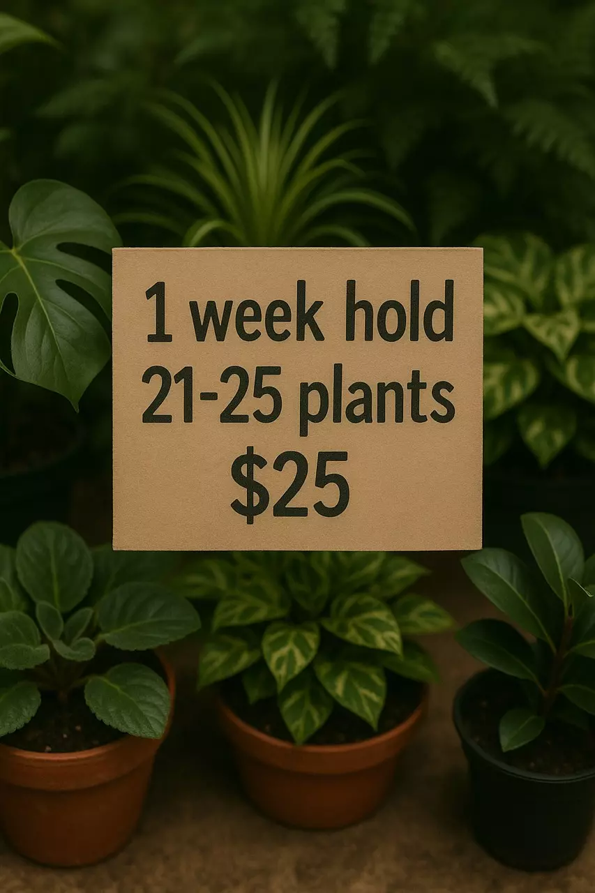 plant/HOLD: 21-25 plants for ONE WEEK-0