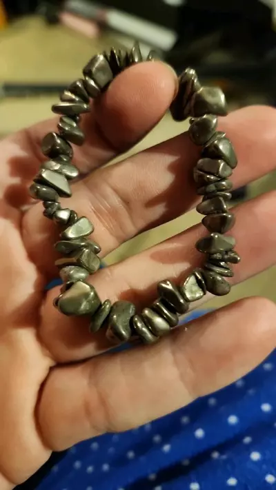 plant/Pyrite chipped bracelet-0-thumbnail
