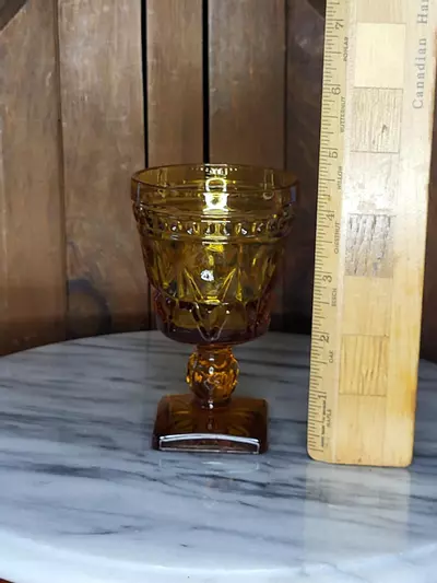 plant/Indiana amber glass Goblet Small-5-thumbnail