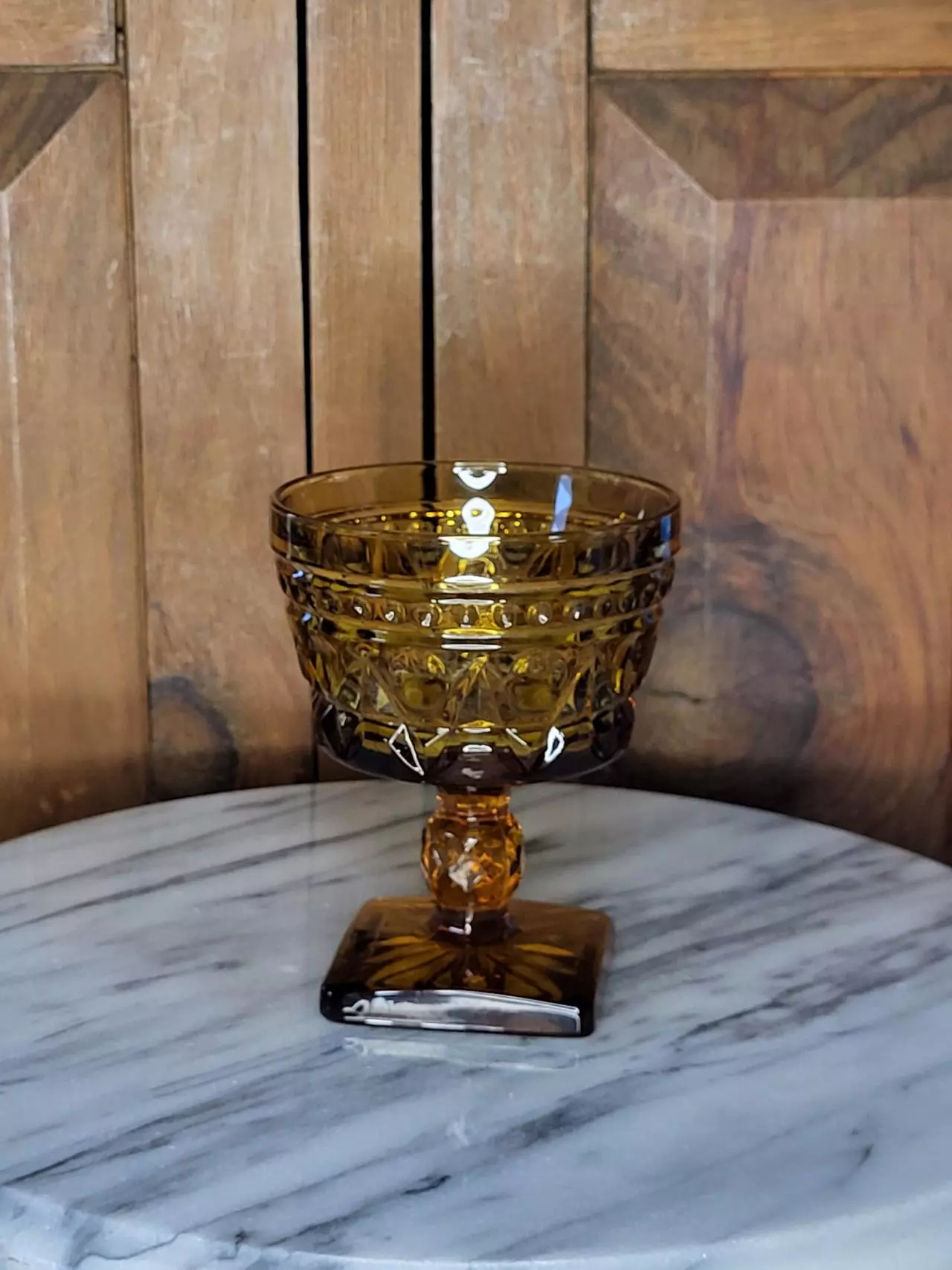 plant/Indiana amber glass goblet Large-0