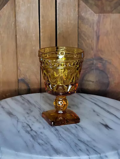 plant/Indiana amber glass Goblet Small-2-thumbnail