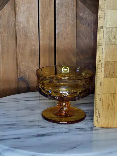 plant/Indiana amber glass desert dish-2-thumbnail