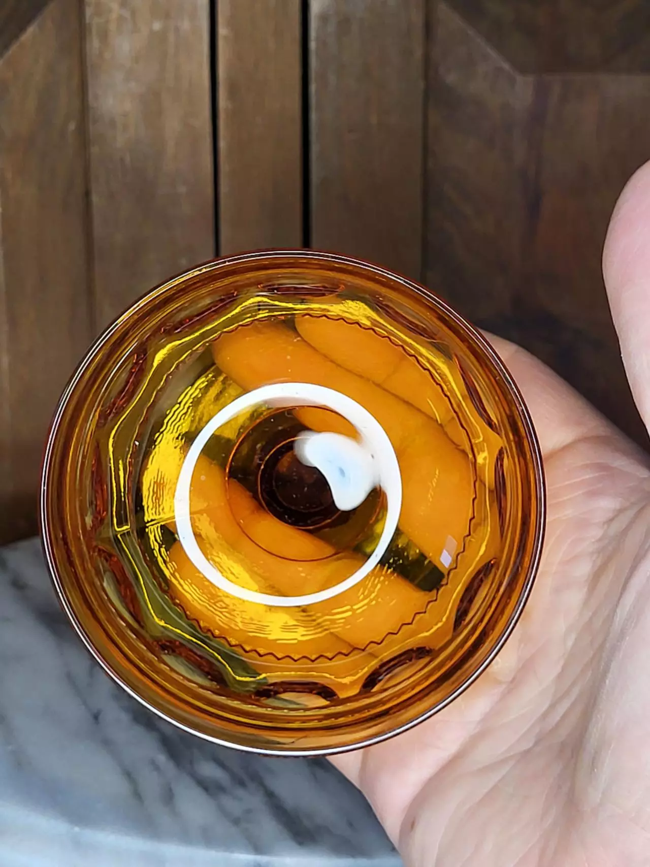 plant/Indiana amber glass desert dish-8