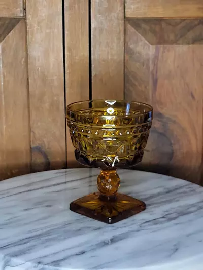 plant/Indiana amber glass goblet Large-5-thumbnail