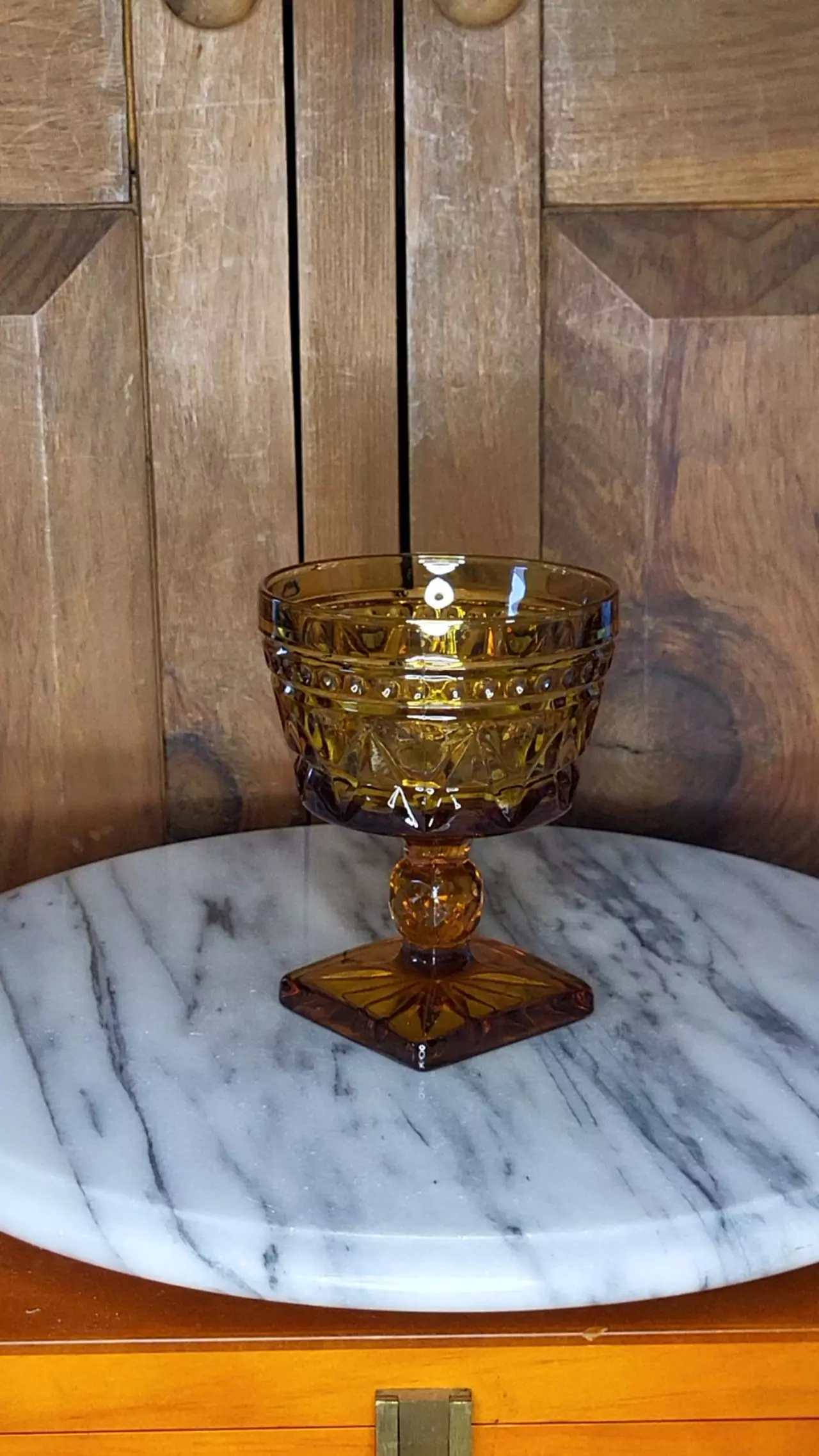 plant/Indiana amber glass goblet Large-8