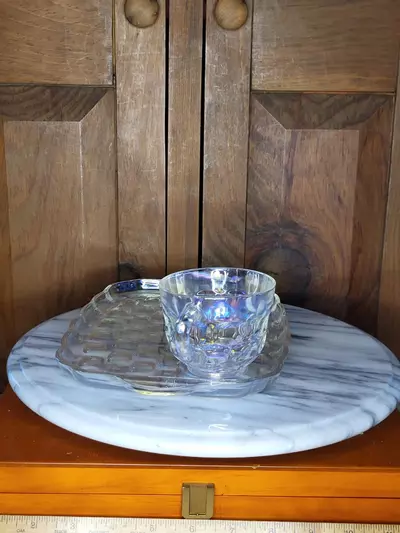 plant/Carnival glass snack plate set-3-thumbnail