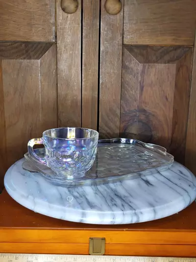 plant/Carnival glass snack plate set-2-thumbnail