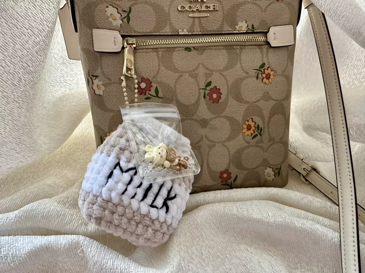 plant/Handmade Chocolate Milk Carton Crochet Plushie with Shaker Charm-1