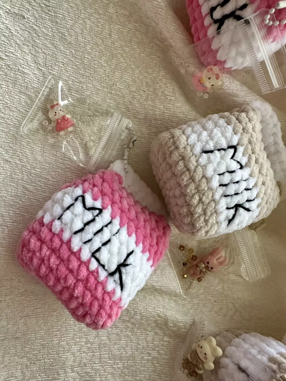 plant/Handmade Chocolate Milk Carton Crochet Plushie with Shaker Charm-4