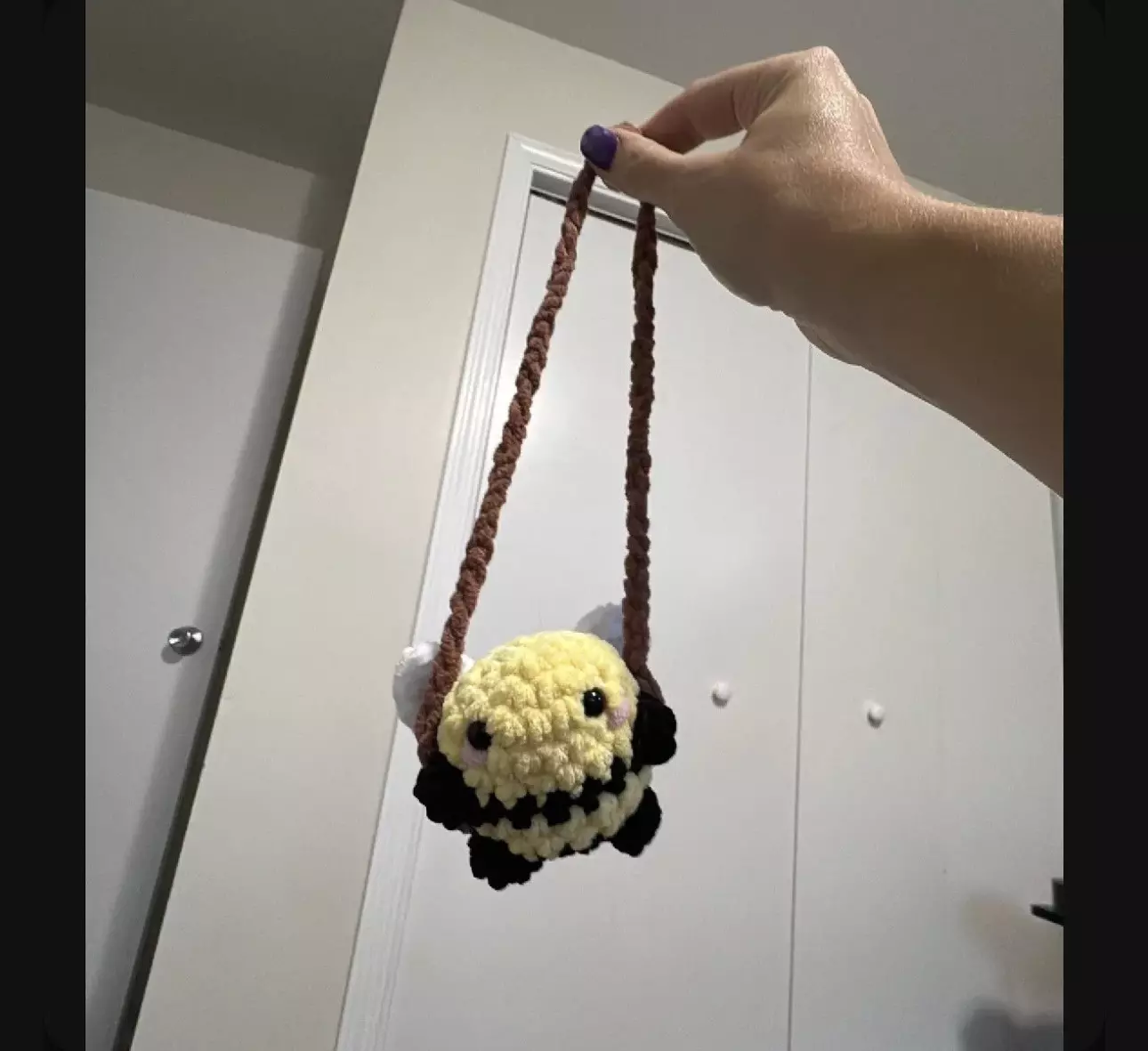 plant/Crochet Bee Car Hanger 🧶🐝-0