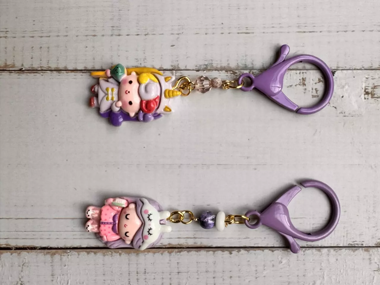 plant/Pair of Costume Kawaii Girl Stitch Markers-1