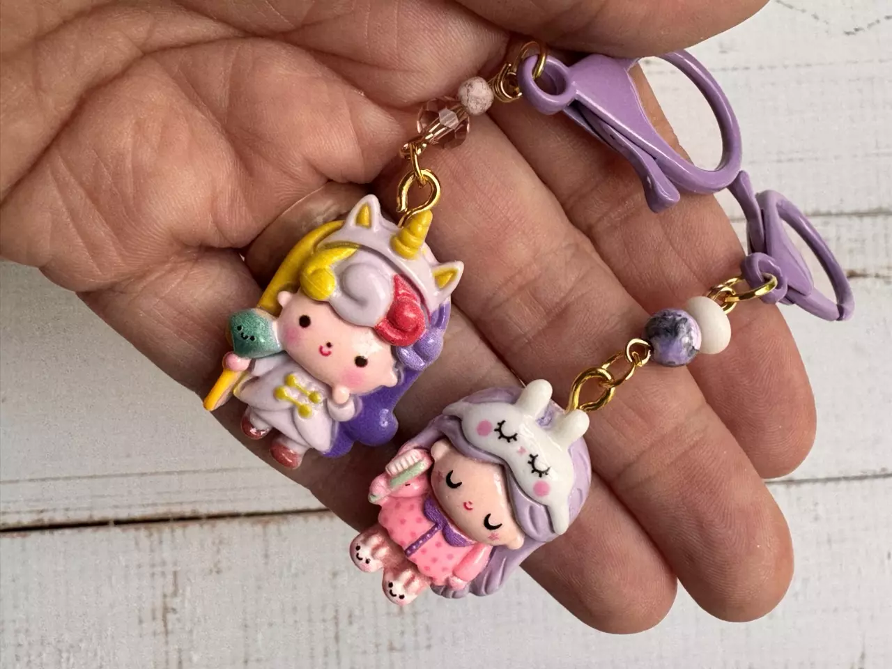 plant/Pair of Costume Kawaii Girl Stitch Markers-0