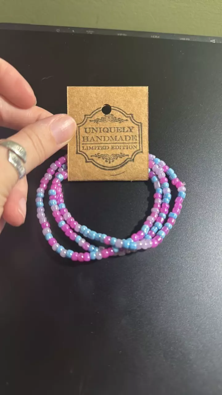 plant/Cotton candy beaded bracelet-0