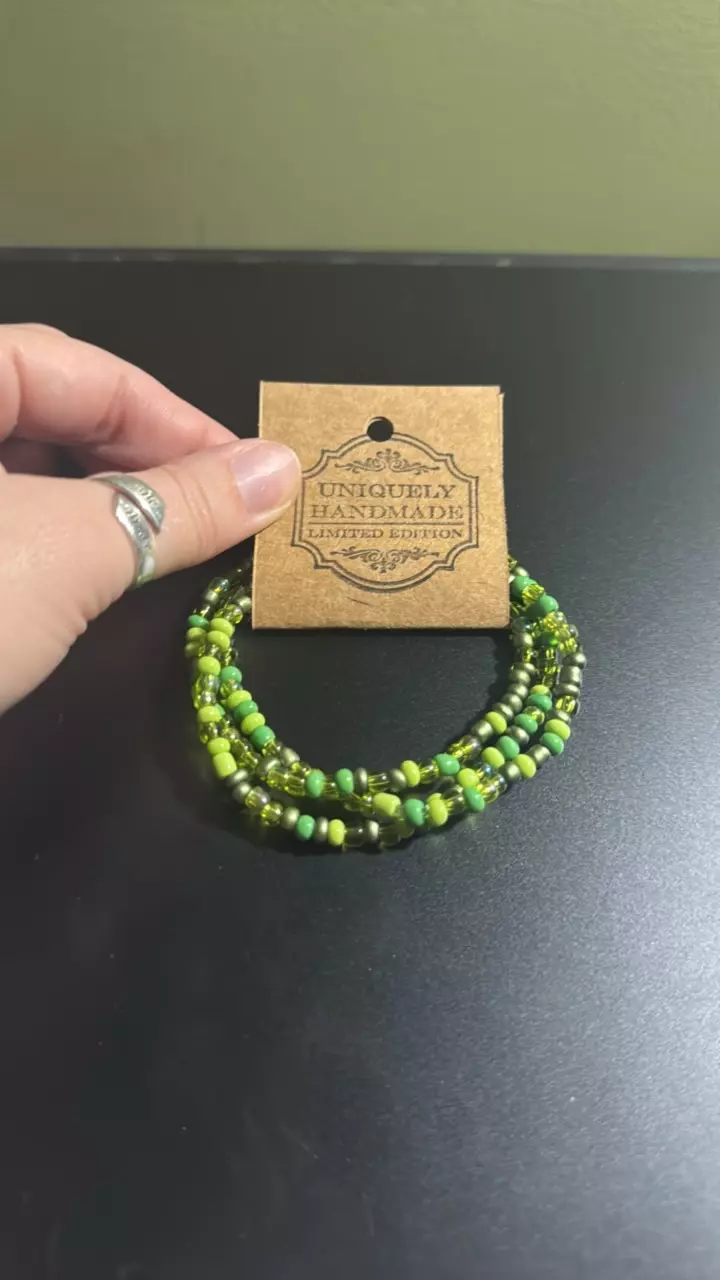 plant/Forest mix beaded bracelet-0