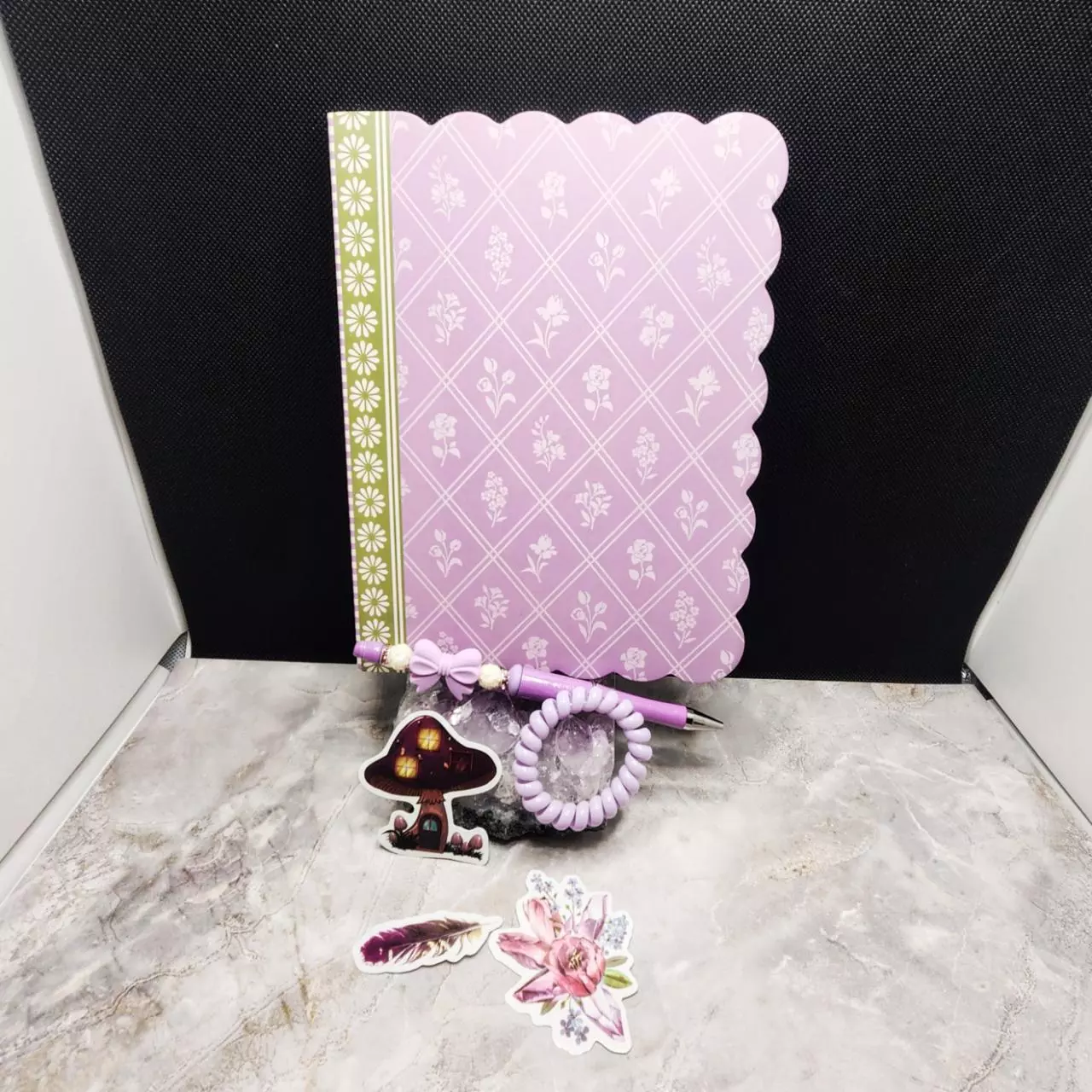 plant/Lavender Love Stationary and Beaded Pen Set-0