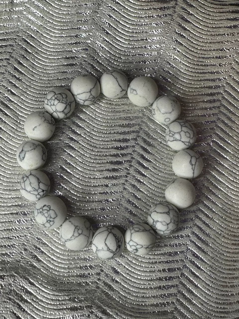 plant/Howlite Matte Stretch Bracelet-0