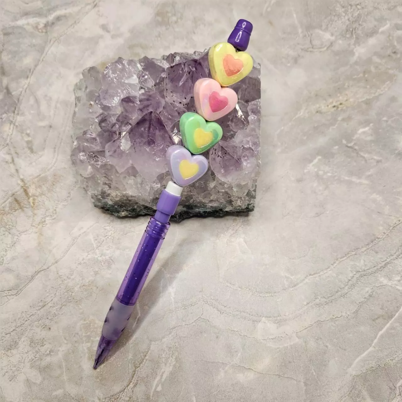 plant/Hearts Beaded Mechanical Pencil-0