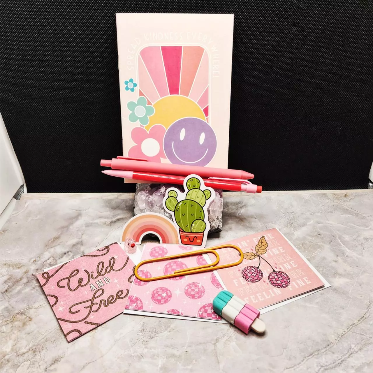 plant/Pink Smiley Sunshine Stationary Set-0
