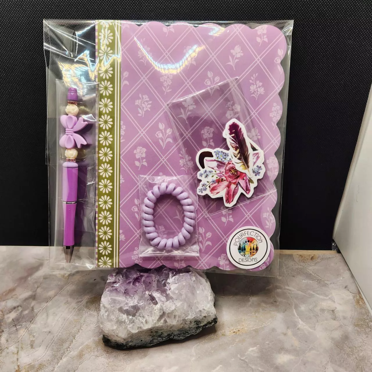 plant/Lavender Love Stationary and Beaded Pen Set-4