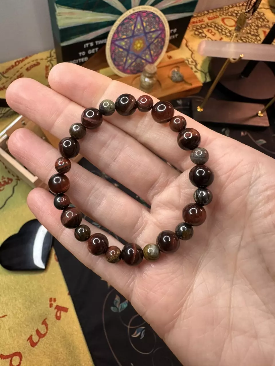 plant/8mm Red Tiger Eye & 6mm Tiger Iron-0
