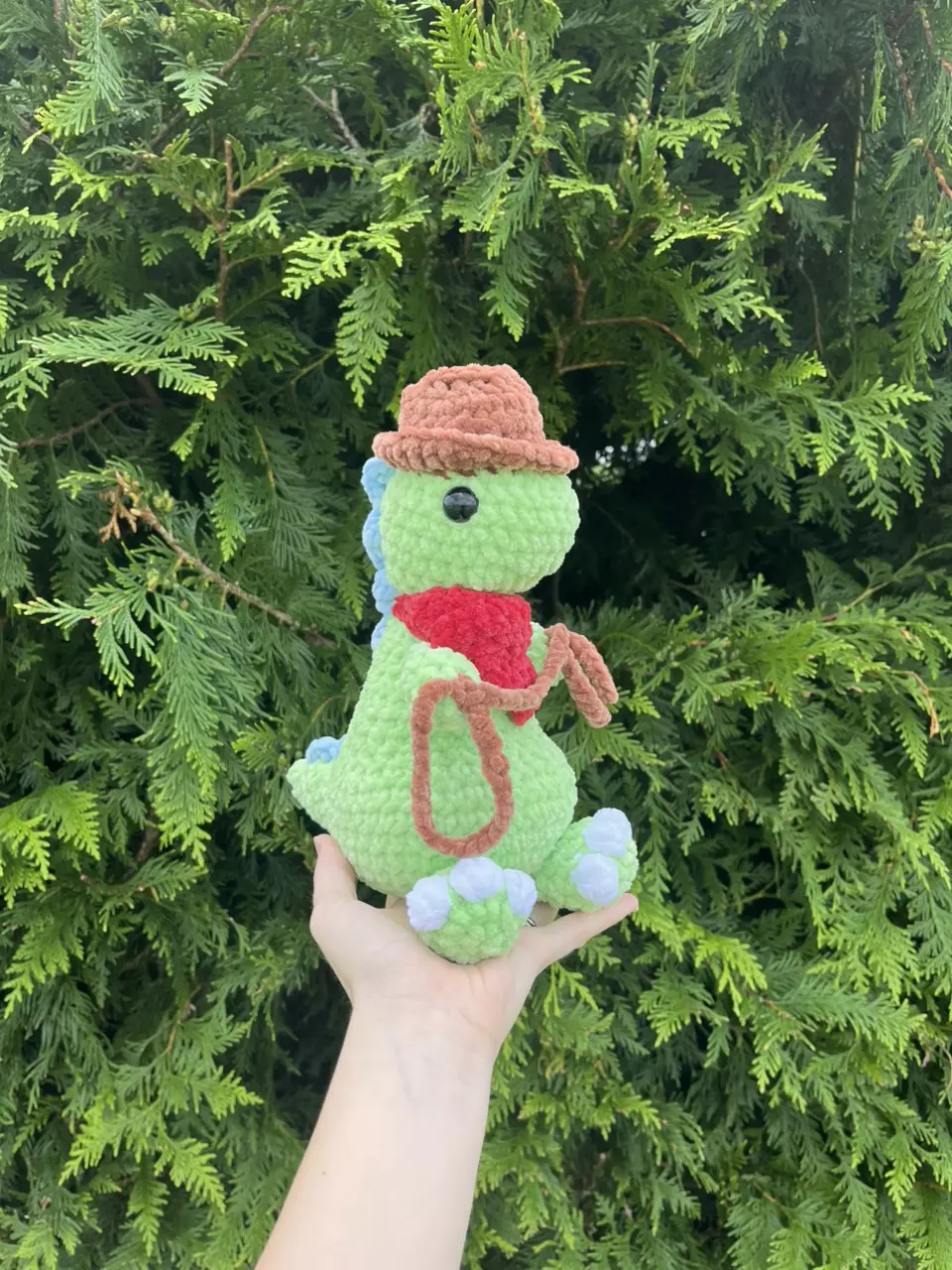 plant/PDF Crochet Pattern: Mini Cowboy Rex!🦖🤠(NOT a physical product!)-8