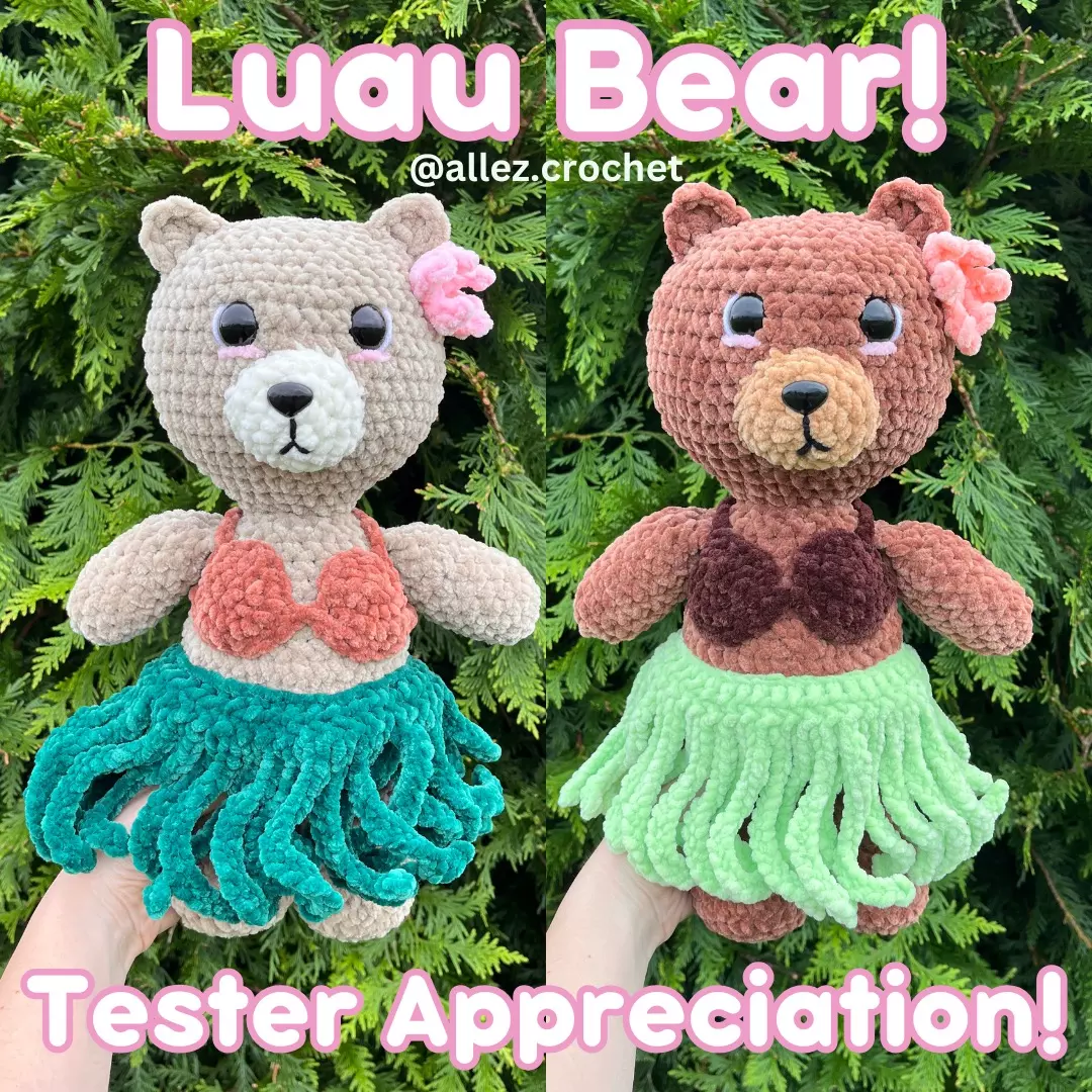 plant/PDF Crochet Pattern: Luau Bear! 🌸🐻 (NOT a physical product!)-0