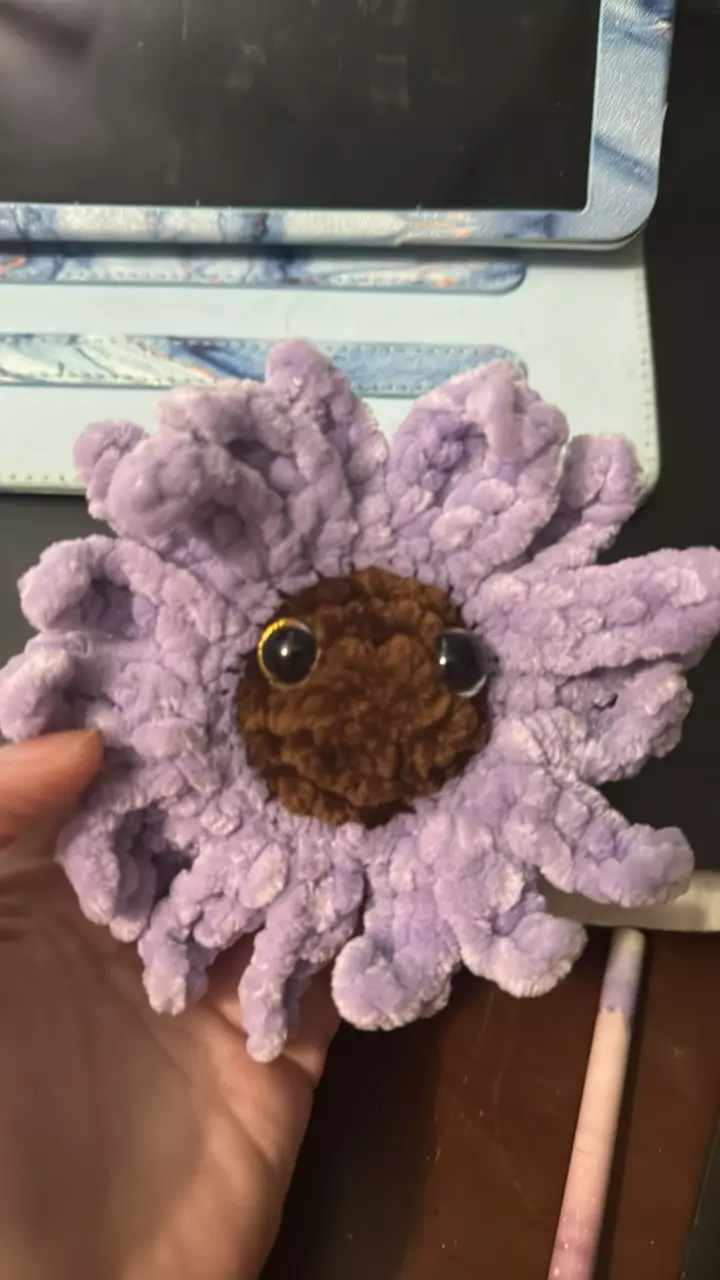 plant/🌸 Plush Purple Crochet Flower Buddy – Cute Handmade Gift-0