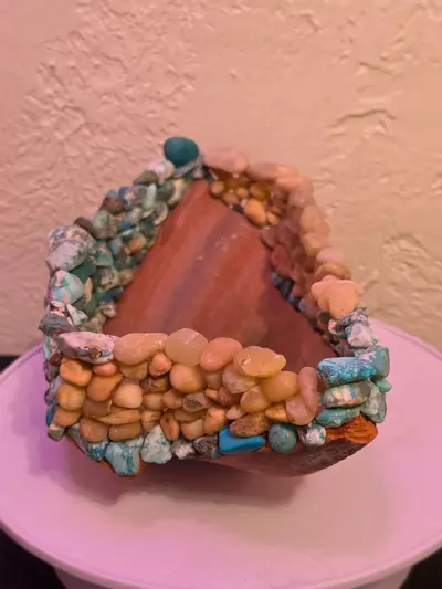 plant/Long Turquoise Rock Pot #024-2-thumbnail