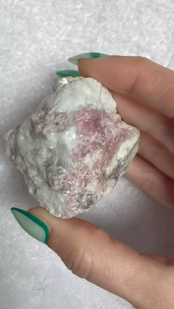 plant/2” raw pink tourmaline in quartz-0