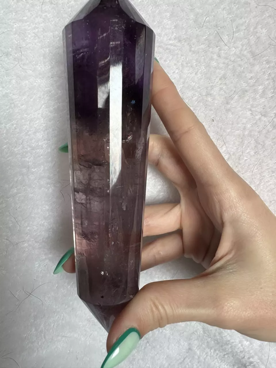 plant/6.75” AAA grade 24 sided phantom amethyst and smoky quartz Vogel-0