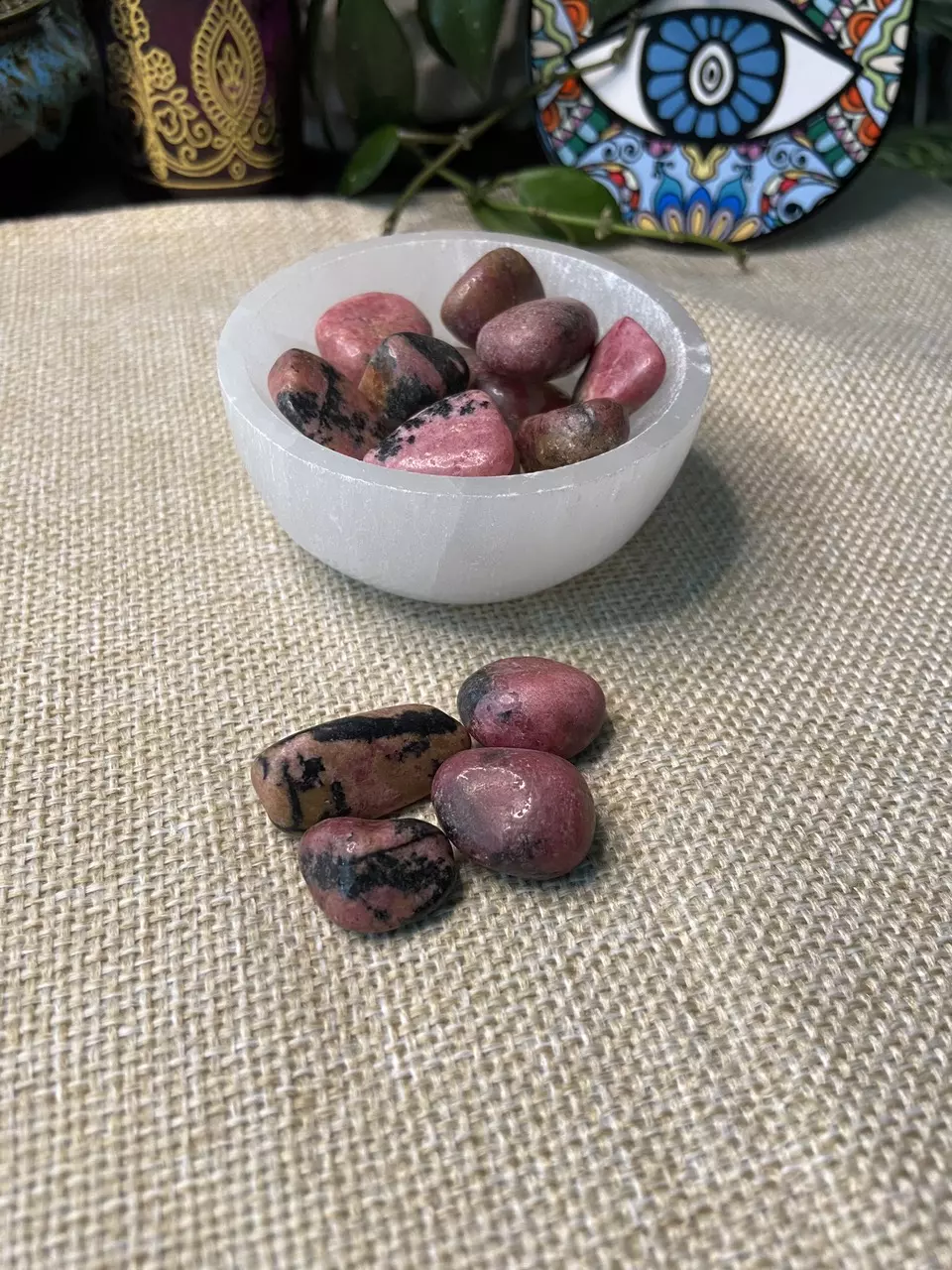 plant/Rhodochrosite Polished Tumbled Crystals-3
