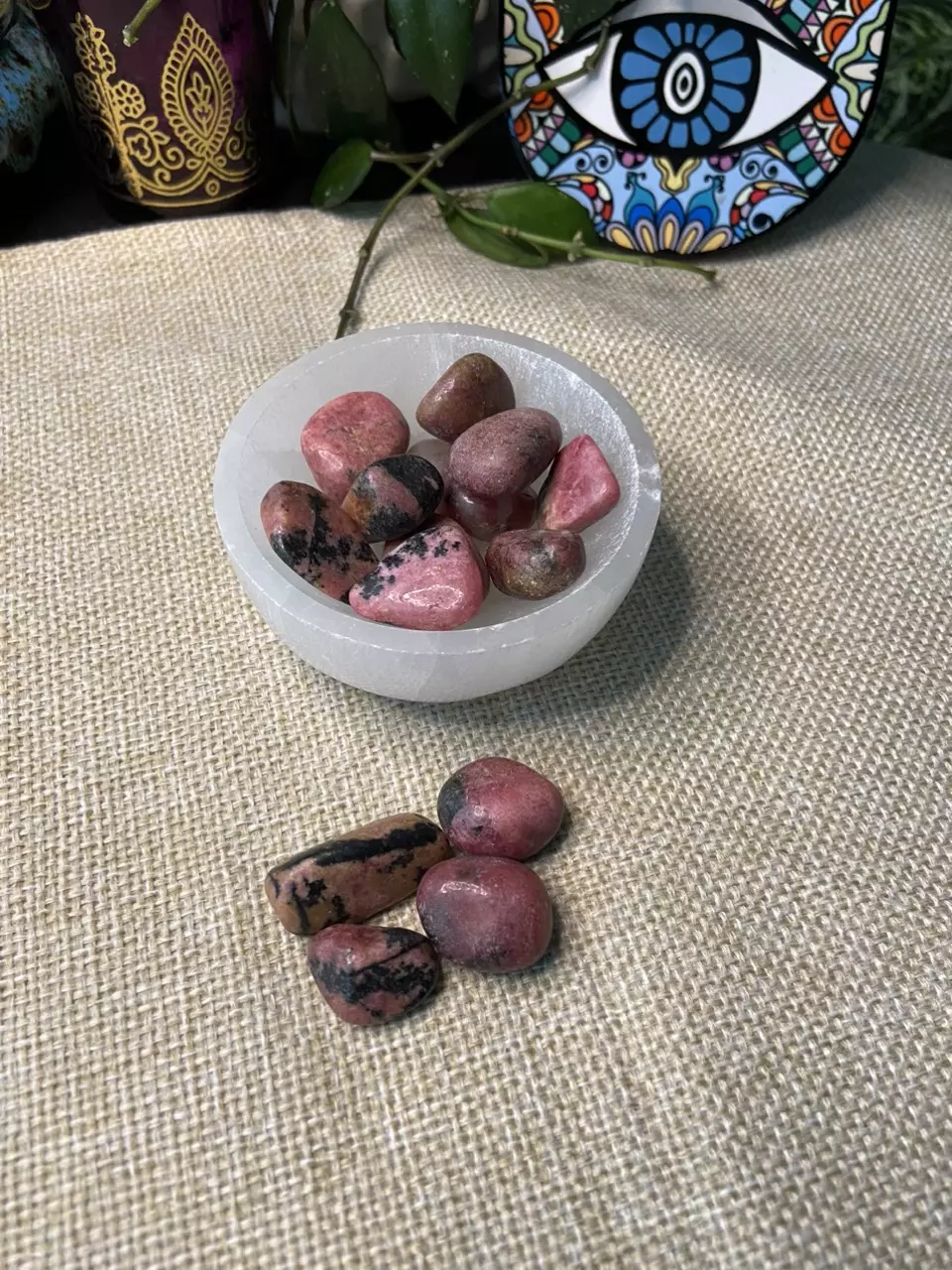 plant/Rhodochrosite Polished Tumbled Crystals-1