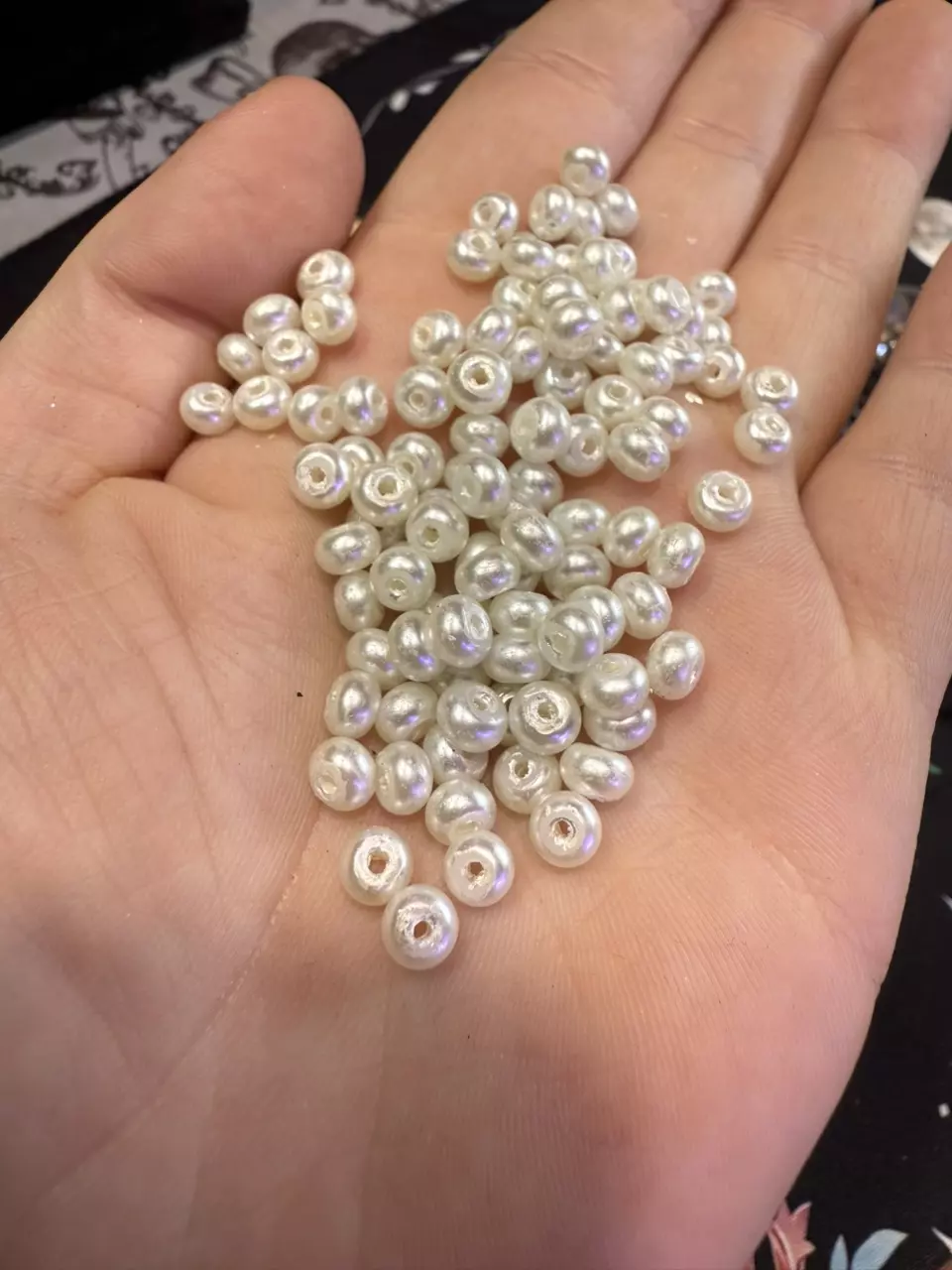 plant/Lot of resin faux pearl rondel beads-0