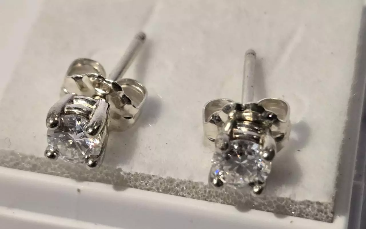 plant/Moissanite stud earrings-0