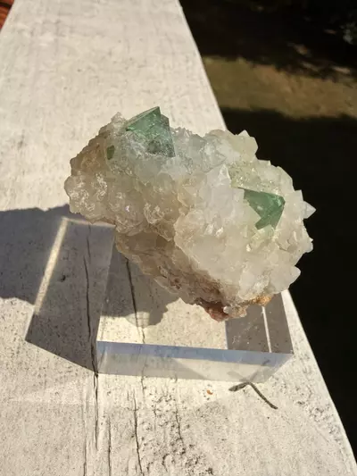 plant/Green Fluorite on Quartz – Riemvasmaak, South Africa-3-thumbnail