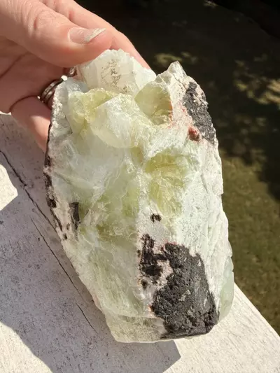 plant/Green Apophyllite with Peach Stilbite – India – 5.5” Collector Cluster-2-thumbnail