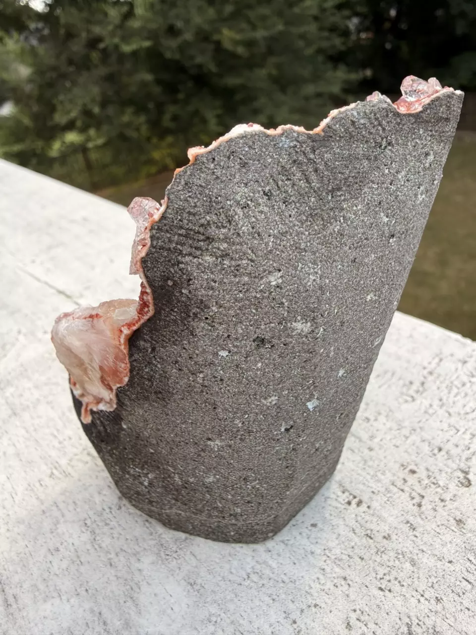 plant/Red Apophyllite with Stilbite on Chalcedony – India – Hematite Inclusions – 5”-3