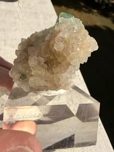 plant/Green Fluorite on Quartz – Riemvasmaak, South Africa-2-thumbnail