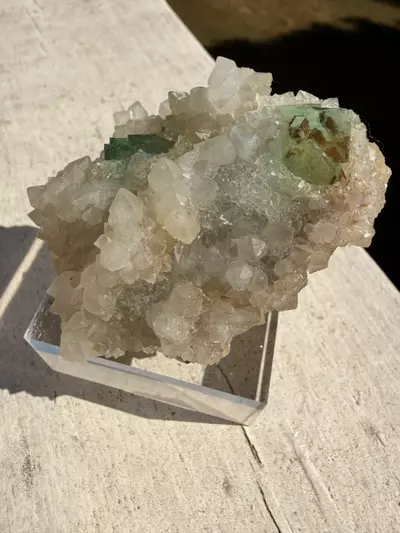 plant/Green Fluorite on Quartz – Riemvasmaak, South Africa-1-thumbnail