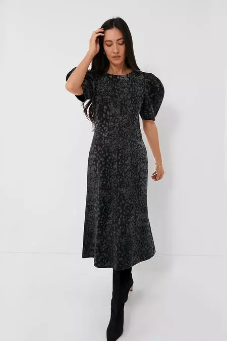 plant/En Saison Charcoal Harlow Midi Dress NWT Small-0