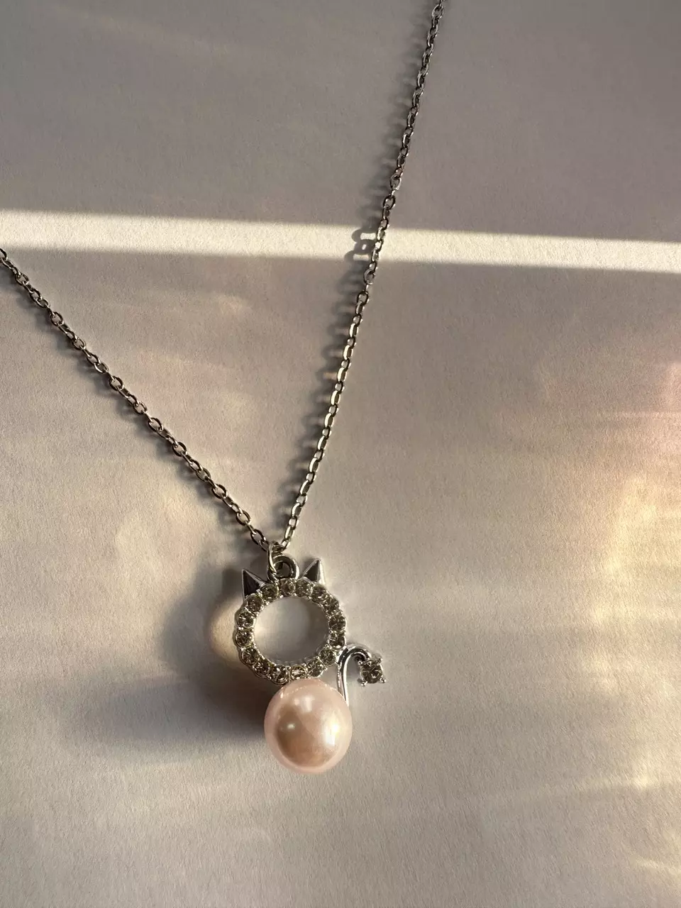 plant/Pearl necklace stainless steel-0