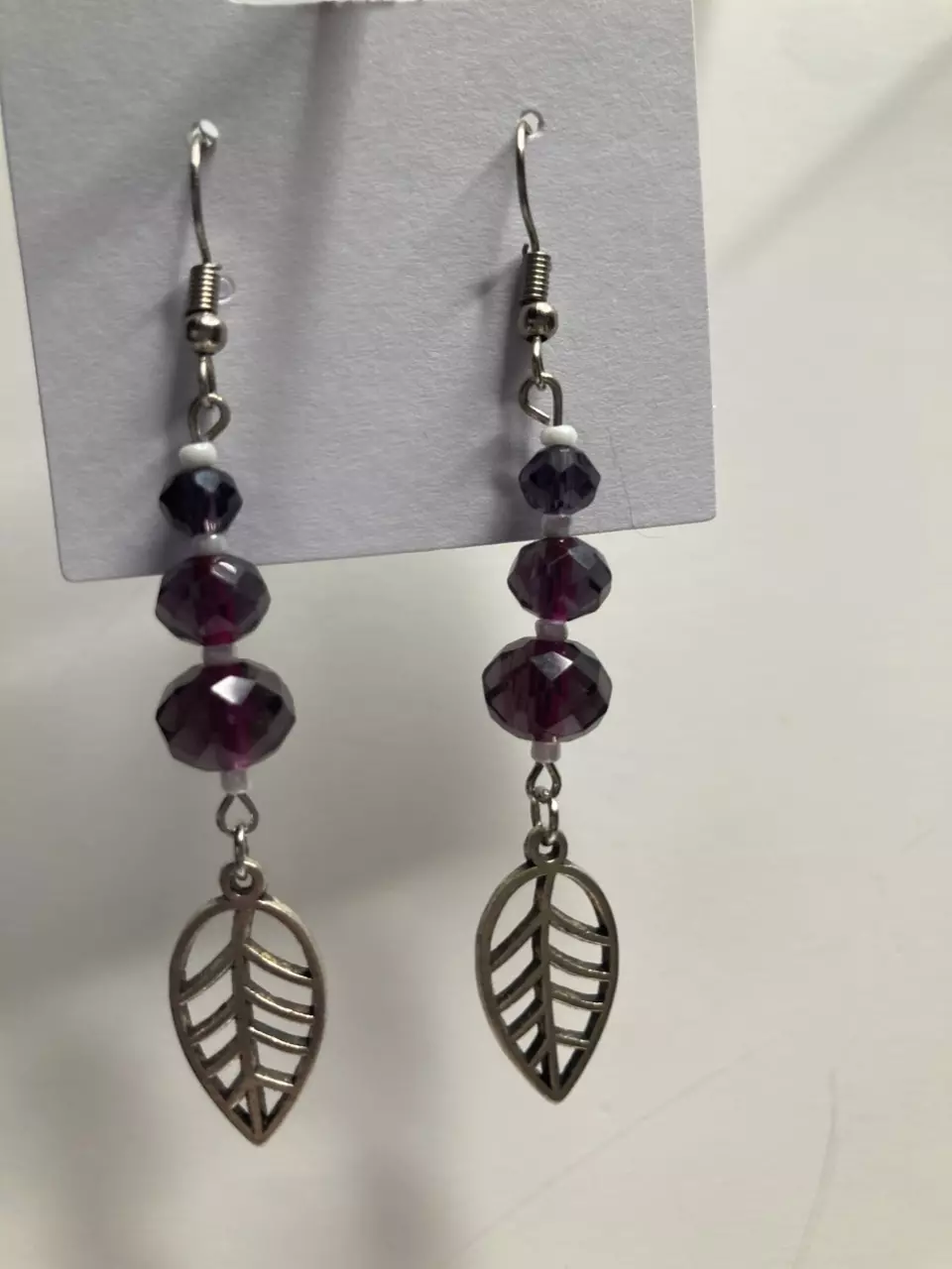 plant/Purple Dangly Plant Lover Earrings-2