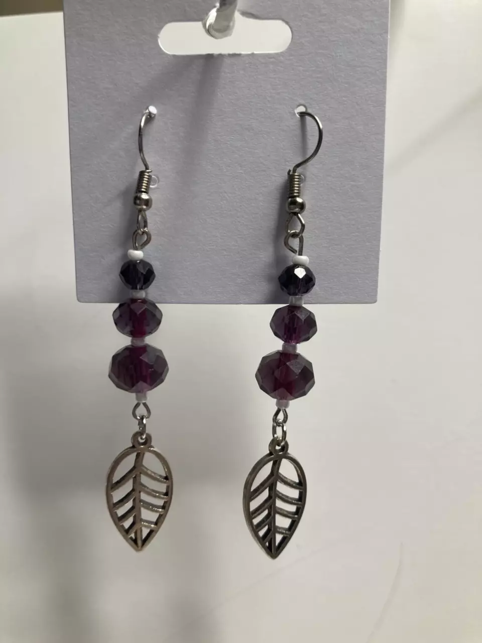 plant/Purple Dangly Plant Lover Earrings-1