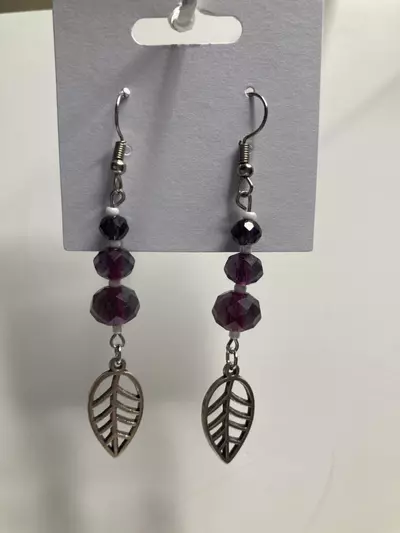 plant/Purple Dangly Plant Lover Earrings-1-thumbnail