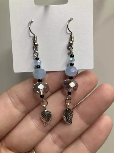 plant/Blue Dangly Plant Lover Earrings-0-thumbnail